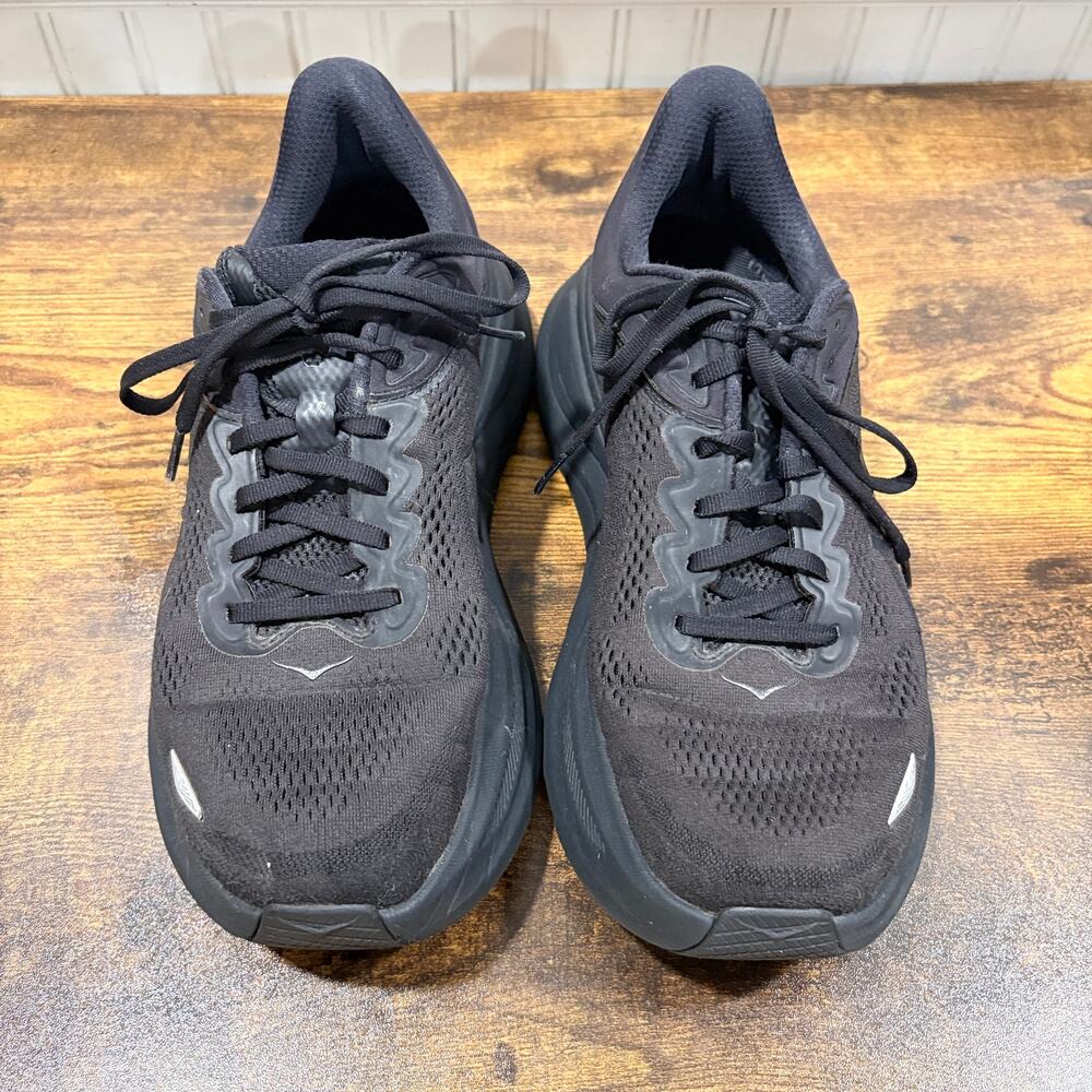 Hoka Mens Size 10 Bondi 9 Running Shoes Sneakers Triple Black 1162011-BBLC - Picture 2 of 10